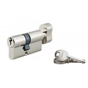 Cylindre de serrure &agrave; bouton sa, 35Bx25mm, anti-arrachement, nickel, 3 cl&eacute;s - Thirard