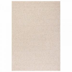 Tapis salon 80 x 150 cm, motif faux uni, beige, texture poils ras, tiss&eacute;, confort chaleureux et durable, originalit&eacute; subtile et structure dense