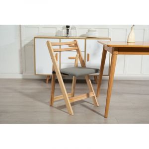 Chaise pliante en bois massif, design &eacute;l&eacute;gant et durable, peu encombrante pour maison et bureau, fonctionnelle et pratique