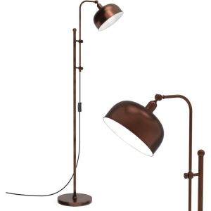 GOPLUS Lampadaire sur Pied Salon avec Hauteur et T&ecirc;te R&eacute;glables, Interrupteur et Base Stable, Style Industriel, Lampe sur Pied Ind&eacute;pendante pour