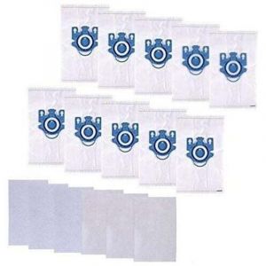 Sac Aspirateur pour Miele GN, Sac Aspirateur Miele Complete C3, Complete C2 et Classic C1, Hyclean 3D Efficiency Miele (10 Sacs + 6 Files)