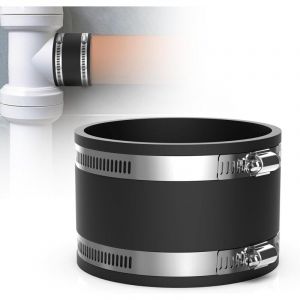 Manchon Caoutchouc Tuyau 100mm Raccord Flexible en Caoutchouc avec Colliers de Serrage Inox pour Tuyau en PVC, Tuyau de Ventilation, S&eacute;parateur de