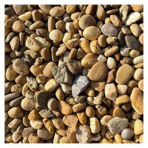 Pack 3 X Big Bag de 0,9m³ (+/- 3,9T ≃ 50M²) Galet ou Gravier Roulé Jaune Caramel Ø 8/16 mm - Livraison PREMIUM
