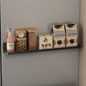 doporro Support de Rangement au Mur en Acier au Carbone &Eacute;tag&egrave;re Rangement &agrave; Poser Noir pour Salle de Bain Cuisine &Eacute;tag&egrave;re Douche 60&times;8,3&times;8 CM Reglo-01