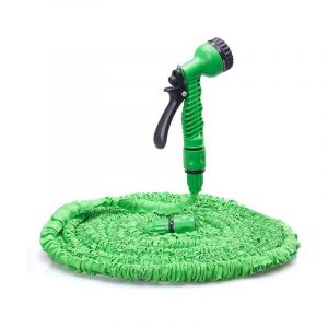 Trimec - 25FT Tuyau d'arrosage extensible - Tuyau d'eau flexible et léger, buse de pulvérisation à 7 fonctions, tuyau d'eau à noyau en latex triple