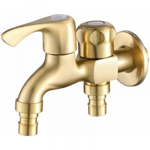 Gotrays - Double robinet à eau Robinet de jardin robinet double machine a laver en laiton G1/2 robinet double sortie exterieur