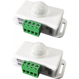 Lot de 2 interrupteurs de lumi&egrave;re infrarouge pour le corps, capteur pir 12 V-24 v, d&eacute;tecteur de mouvement led, fonction minuterie, contr&ocirc;le pir,