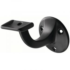 Support de main courante 3507 Alu. rev&ecirc;tu noir D.plaque murale 56mm support droit - 3507-70E - Hermeta