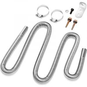 Swanew - 200cm Tuyau d'échappement flexible avec silencieux φ25mm pour chauffage diesel – Ensemble avec colliers en inox