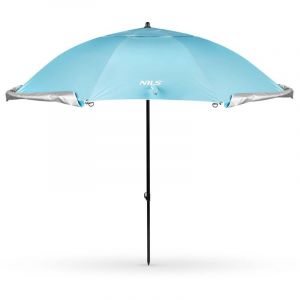 Parasol de plage pare-vent 2 en 1 XXL 240 cm Bleu