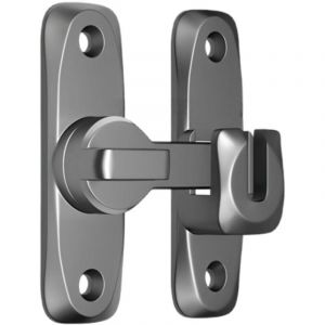 Loquet de porte basculant - Serrure de porte de s&eacute;curit&eacute; - Serrure de porte basculante avec trou pour cadenas - (Gris)