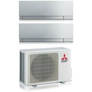 Dual Split rèversible Climatiseur série kirigamine zen silver msz-ef 7+7 avec MXZ-2F33VF R-32 Wi-Fi intégré Couleur Argent 7000+7000 - Mitsubishi
