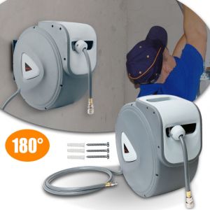 Randaco Enrouleur De Tuyau 30m Raccord D&eacute;vidoir mural enrouleur automatique tuyau support Enrouleur de tuyau