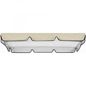 Auvent de rechange robuste en tissu Oxford avec rev&ecirc;tement argent&eacute; pour balancelle d'ext&eacute;rieur, coupe-vent et ind&eacute;chirable pour pelouse et jardin,