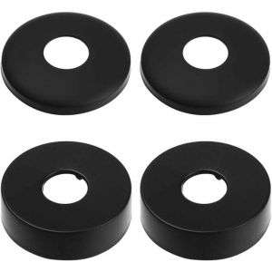 Rosace Robinet, Rosace Mitigeur Douche, 4 Noir De Cache Tuyau en Acier Inoxydable,Rosace Radiateur - Rosace pour Robinets De Douche, Robinets,