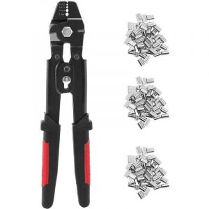 Outil de Sertissage de C&acirc;Ble M&eacute;Tallique Pinces de P&ecirc;Che une Sertir Swager Crimpers avec Kit de Manchons une Sertir