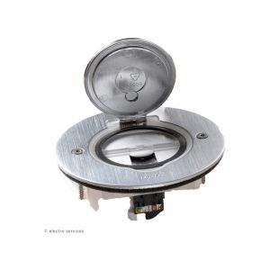 Legrand - Prise de sol RJ45 Ronde Inox bross&eacute;