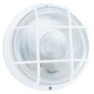 Hublot rond en verre &Oslash;20cm + grille E27 IP44 - Zenitech