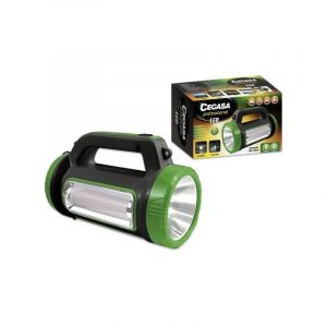 Torche professionnelle multifonctionnelle led - 5 modes de d'&eacute;clairage - batterie de 1800mah - alimentation solar et par usb - couleur noir/vert