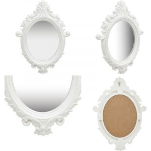 Vidaxl - Miroir mural style château 56x76 cm Blanc - Miroir Mural - Miroir Décoratif - Miroir Baroque - Miroir Oval - Miroir Vintage - Home & Living