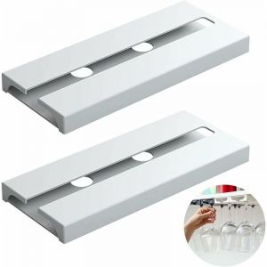 2 Pi&egrave;ces Porte-Verre &agrave; Vin, Porte-verres &agrave; Pied, Support Verre &agrave; Vin Deux Rang&eacute;es, Support &agrave; Verre &agrave; Vin Suspendu, Verres &agrave; Pied Suspendu Support