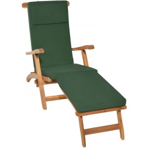 Matelas Coussin pour Bain de soleil LoftLux dc Vert foncé, 175x45x5 cm - Beautissu