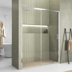 Paroi de douche fixe + porte coulissante TOKIO 113 cm