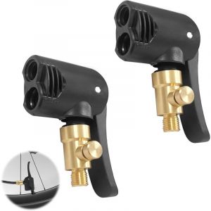 2 Pi&egrave;ces T&ecirc;te de Pompe &agrave; Double Valve, Embout de Gonflage Laiton, 2 en 1 pour Presta et Schrader, Air Chuck, Adaptateur Compresseur, V&eacute;lo Voiture