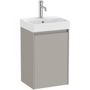Roca - Pack Unik meuble &agrave; une porte + lavabo pour robinets centr&eacute;s ona Couleur : Gris sabl&eacute;