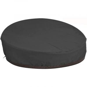 Housse de Protection Canapé lit Rond avec Bandoulière & Manipuler, Housse Lit de Jardin Imperméable, Housse Bain de Soleil Rond en Oxford 210D,