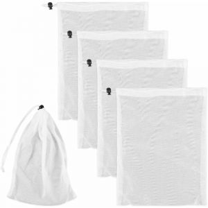 30x23cm Sac Filtrant Piscine, 4 pcs Sac Filtrant Aquarium Filet de Nettoyage de Piscine en Maille Fine Sac de Feuilles de Nettoyeur de Piscine pour