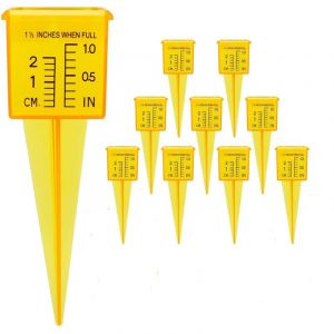 Lot de 10 pluviom&egrave;tre de jardin, compteur de pluie en plastique avec &eacute;chelle, outil de mesure de l'eau pour l'ext&eacute;rieur, pluviom&egrave;tre professionnel