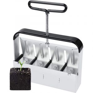 Compacteur de Sol Manuel Carr&eacute;, Compacteur de 5,1 cm avec Poign&eacute;e Confortable, Outil Portable pour le Compactage du Sol dans les Serres et les