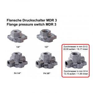 Pressostat type mdr 3/11 ea ev 3S r 3/10 Raccord F4 G1/2 103048 - Condor
