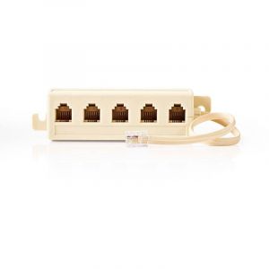 Northix - Rallonge de cable de telecommunication rj11 male 5x rj11 46 femelle 020 m conception de cable plat type de cable rj11 ivoire boite