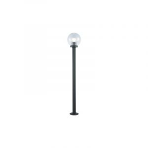 Lampadaire globe 120 cm h en aluminium noir globe me'thacrylate 20 cm pour lampes 60 w pour exte'rieur