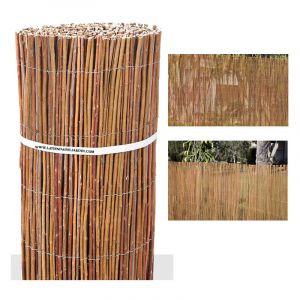 Suinga - Canisse en Osier Brise-Vue Balcon 2 x 5 m, dissimulation 85%, cousu avec du fil galvanisé de 1 mm d'épaisseur