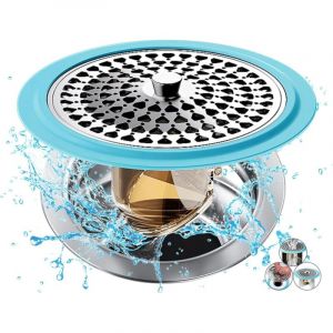 Sollbry - Filtre Cheveux Douche, Filtre Douche Cheveux en Silicone et en Acier Inoxydable Attrape Cheveux Douche, Filtre Cheveux Baignoire pour Salle