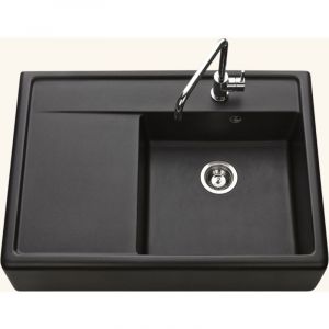 &Eacute;vier timbre d'office granit noir K&uuml;mbad KIWI 1 grand bac 1 &eacute;gouttoir