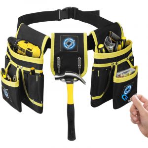 TONYSA Ceinture porte-outils, pochette &agrave; outils magn&eacute;tique, ceinture porte-outils rembourr&eacute;e robuste &agrave; 27 poches pour hommes, pochette &agrave; outils