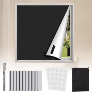 Rideau occultant, sans perçage, 300 x 145 cm, 100 % opaque, store enrouleur, rideau, protection solaire intérieure, compatible Velux, portable,