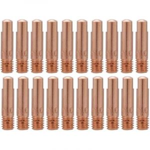 20Pcs Soudure Pointe de Tube Contact en Cuivre pour Consommables de Torche de Soudage 15AK MIG(1.0)