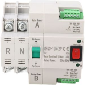 S&eacute;lecteur &eacute;lectrique, Inverseur de Source Automatique Double Puissance 2 Modes de Fonctionnement 2P pour Usine (63A).