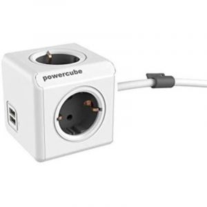 Allocacoc PowerCube Extended USB gris avec c&acirc;ble 1,5 m