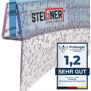 Steigner - Joint de douche pour paroi en verre, 190cm, vitre 6/7/8mm, joint d'étanchéité pvc courbé pour les cabines de douche arrondies, UK05