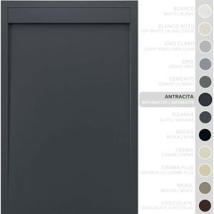 Soulbath - Receveur de Douche -R&eacute;sine -Gel Coat -Texture Lisse/Pierre -Antid&eacute;rapant -Couleur Anthracite 130x80 Extra plat 3Cm Conception Minimaliste