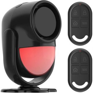 Sirene Alarme Detecteur de Mouvement sans Fil Exterieur Interieur avec 2 T&eacute;L&eacute;Commande, Alarme antivol pour Maison, Piscine, Moto, Camping, Car,