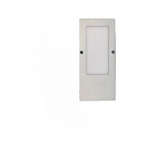 Herrajes Alk - Spot led rectangulaire 12v sans interrupteur (compl&eacute;ment pour kit) - Temp&eacute;rature de couleur : 2700 k - D&eacute;cor : Alu bross&eacute; - Flux