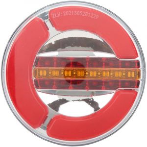 Headerbs Voyant de Remorque LED 12-24V LED Feu Arri&egrave;re de Remorque Chrome Rond IP67 &Eacute;tanche 3000K Bo&icirc;tier Rouge Transparent pour Camion Bateau Yacht.