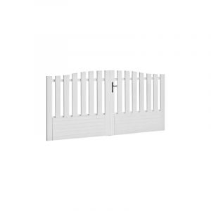 Gefradis - Portail battant pvc blanc H145 x L350 cm alençon chapeau de gendarme